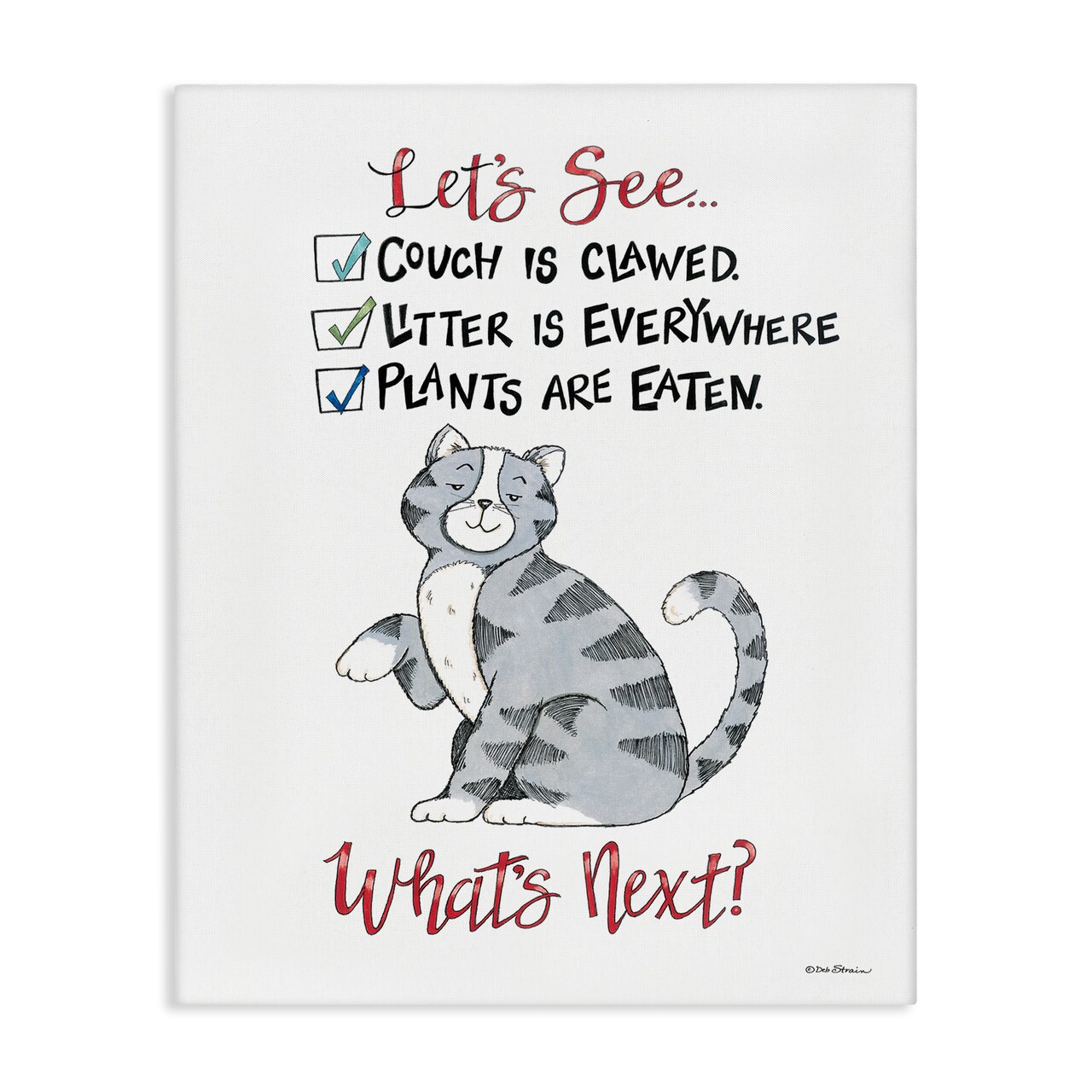 Stupell Industries Funny Troublemaker Cat Canvas Wall Art Design by Deb Strain